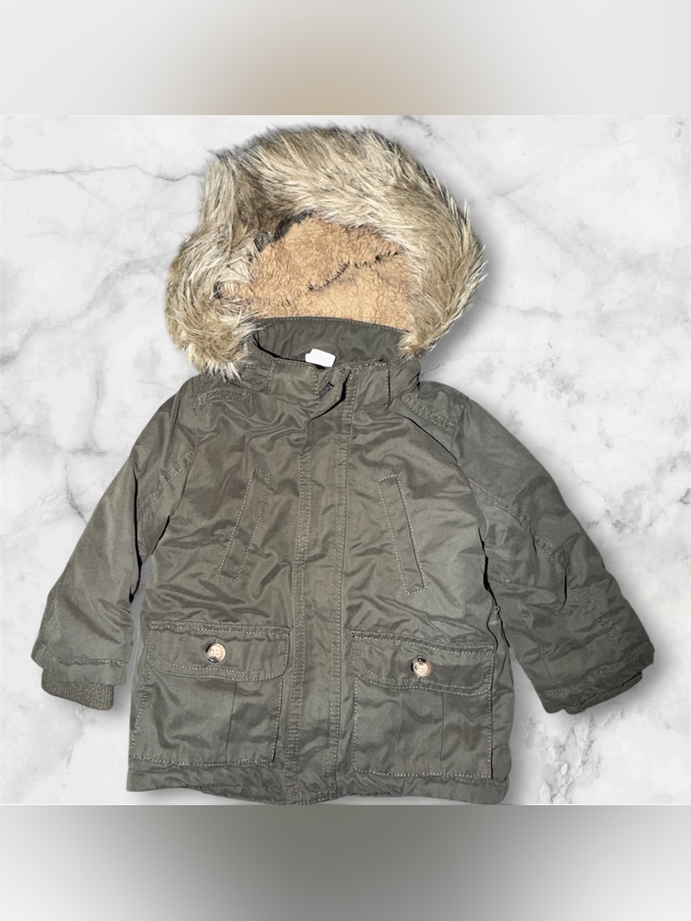 H&M Baby Faux Fur Hooded Winter Parka – 12–18M